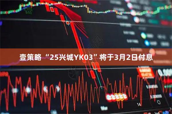 壹策略 “25兴城YK03”将于3月2日付息