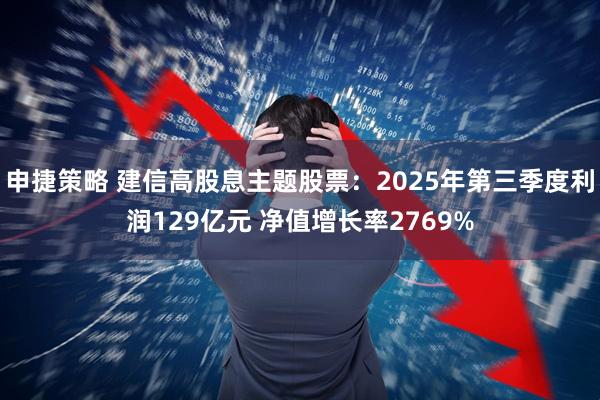 申捷策略 建信高股息主题股票：2025年第三季度利润129亿元 净值增长率2769%
